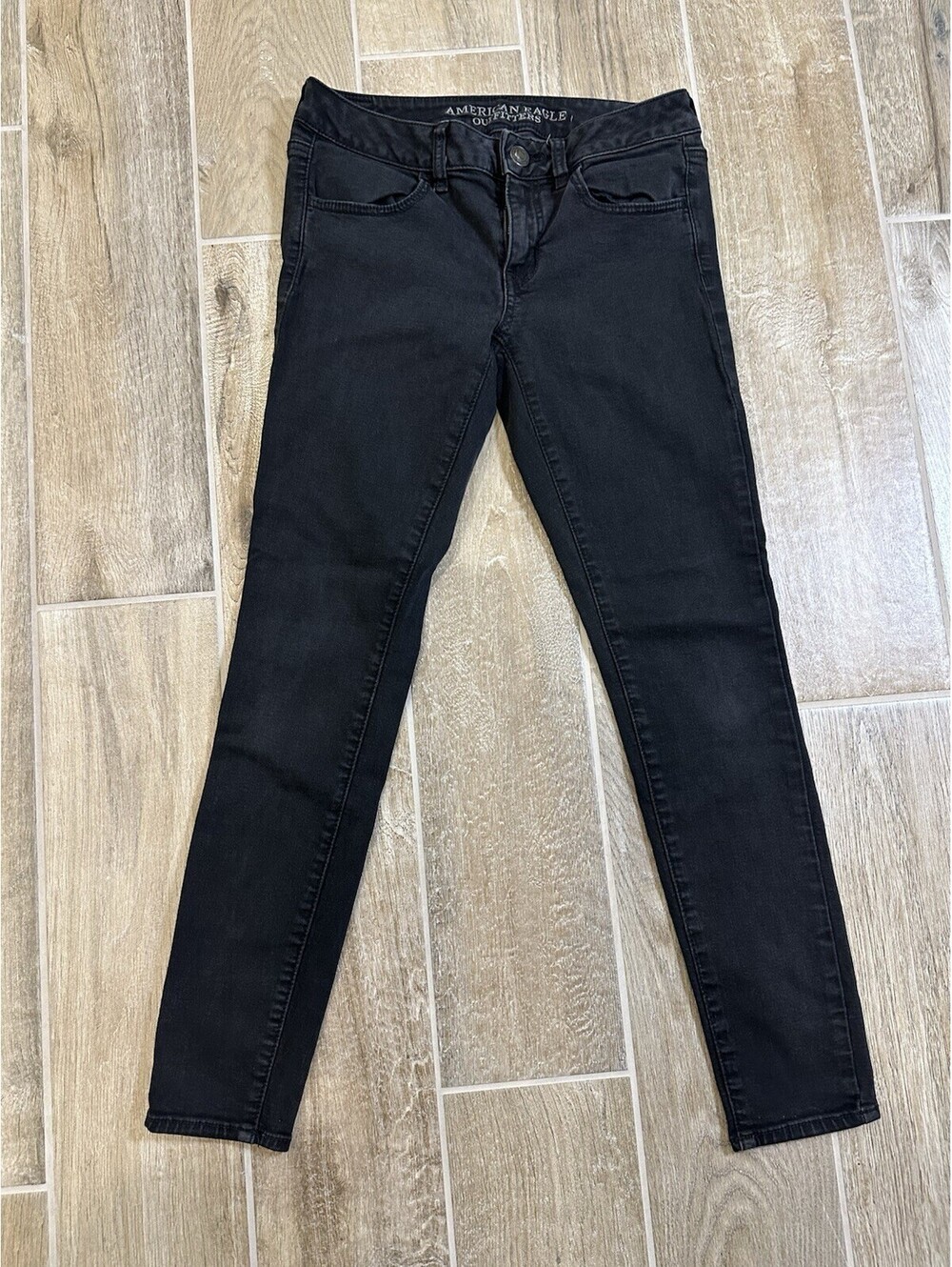 American Eagle Womens Size 6 Black Jegging Super Stretch    -051-